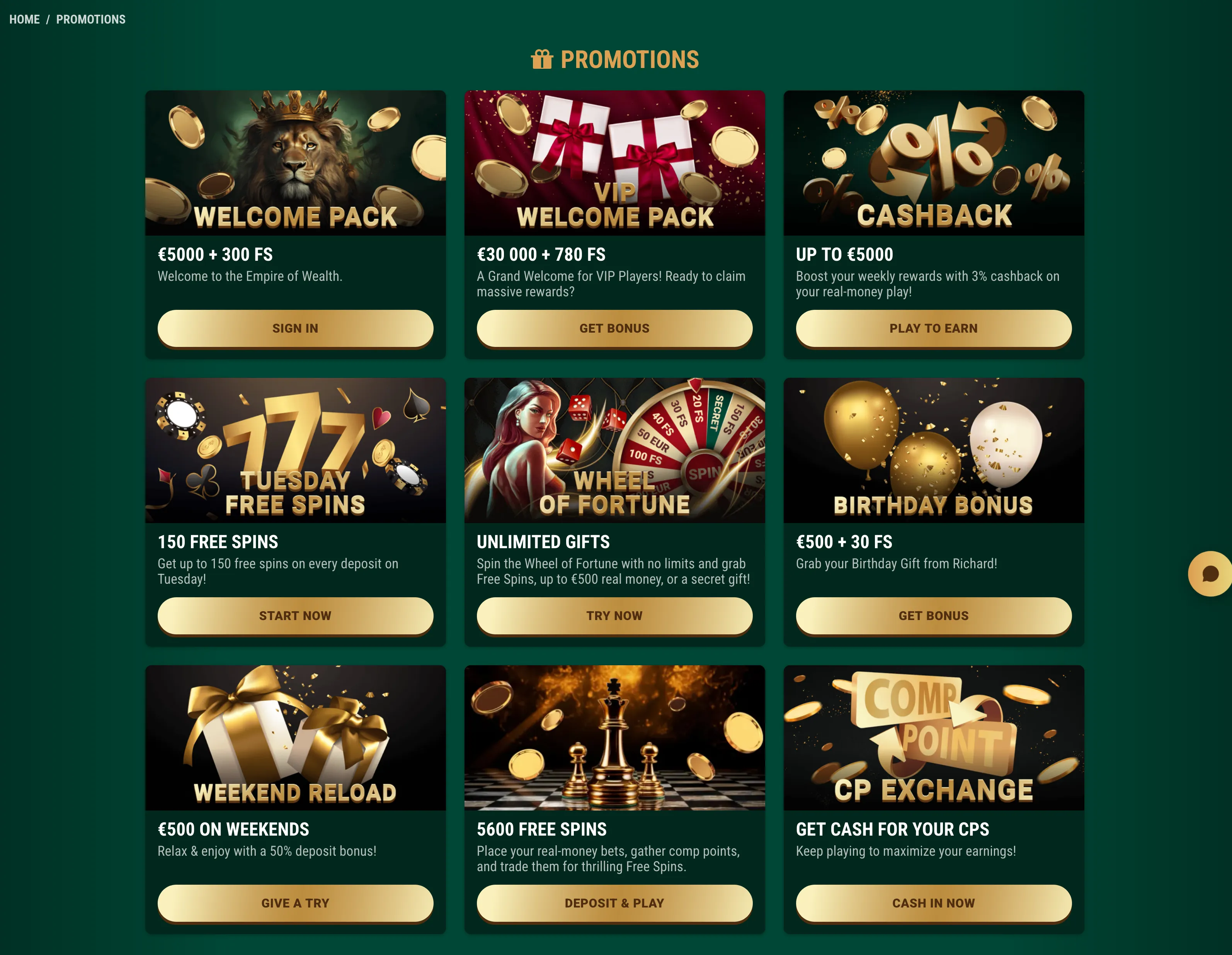 Bonuses and Promotions
